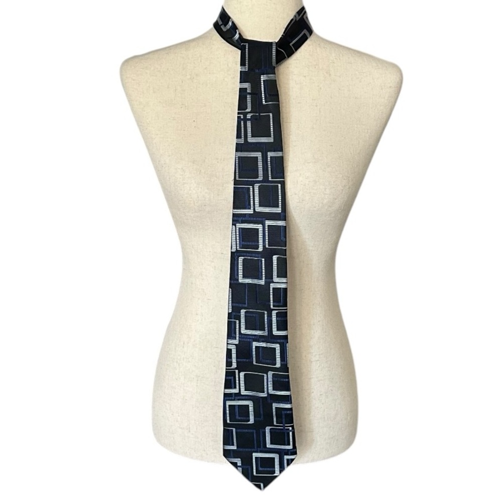 KAI Long Men's Silk‎ Geometric Designer Tie Multicolor Long Classic